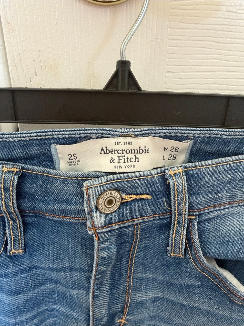 Abercrombie & Fitch Light Blue Distressed Skinny Jeans - Picture 3 of 3